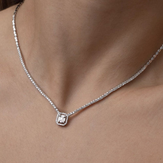 Диамантено колие бял 0.78 карата