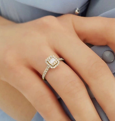 Пръстен розово злато с Диаманти 0.24 карата