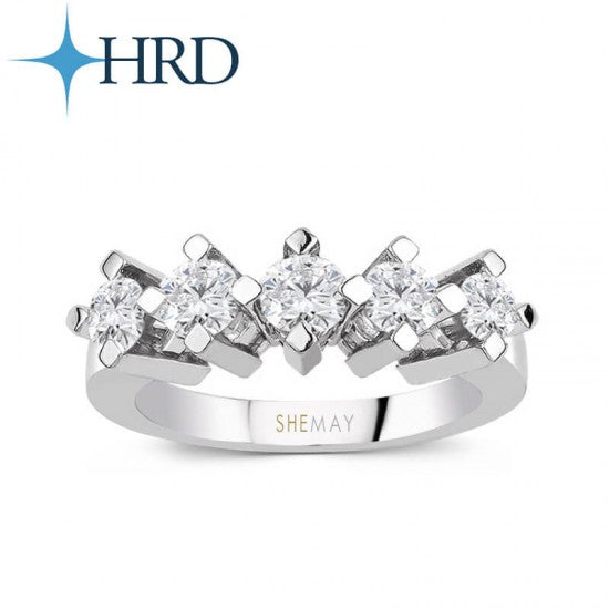 Пръстен бяло злато с пет диаманта 1.25 карата