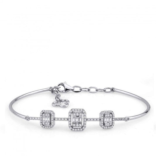 Диамантена гривна бяло злато 0.67 карата