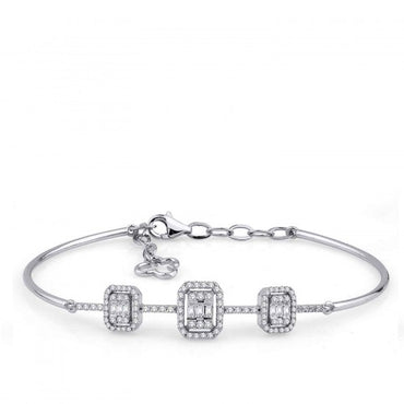 Диамантена гривна бяло злато 0.67 карата