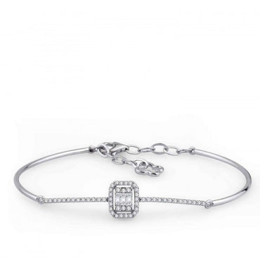 Гривна бяло злато с диаманти 0.39 карата