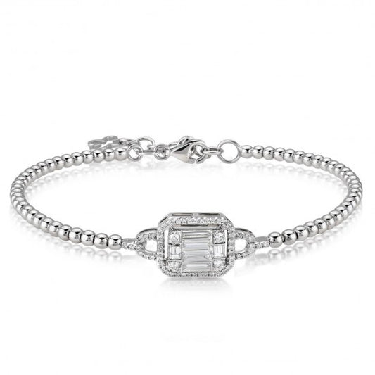 Диамантена гривна бяло злато 0.69 карата