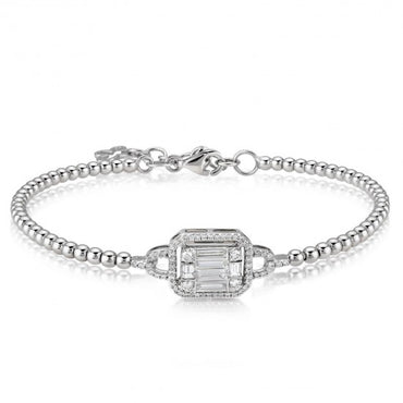 Диамантена гривна бяло злато 0.69 карата