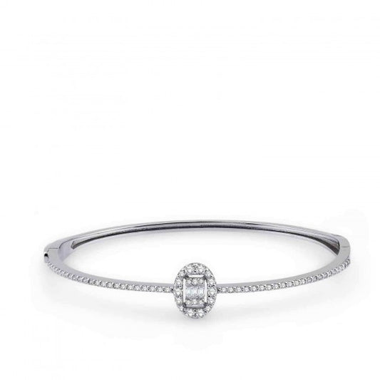 Гривна бяло злато с диаманти 0.69