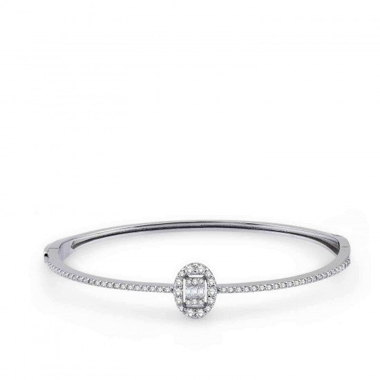 Гривна бяло злато с диаманти 0.69