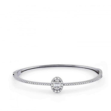 Гривна бяло злато с диаманти 0.69