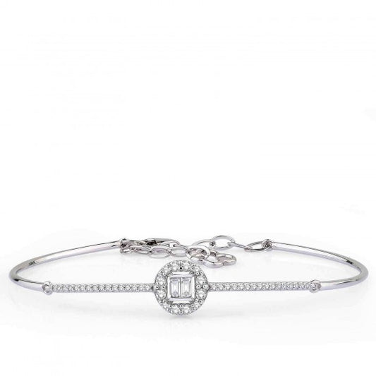 Диамантена гривна бяло злато 0.42 карата