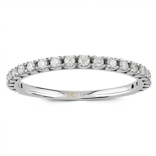 Диамантена халка бяло злато 0.30 карата