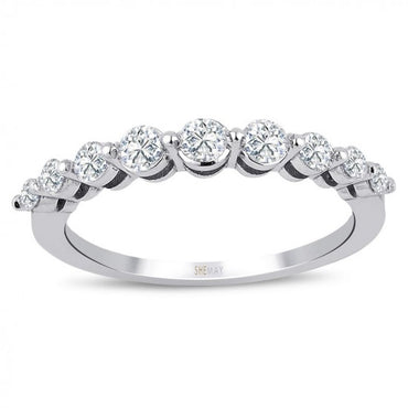 Диамантена халка бяло злато 0.55 карата