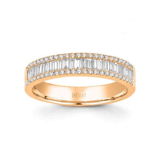 Дамска диамантена халка от розово злато