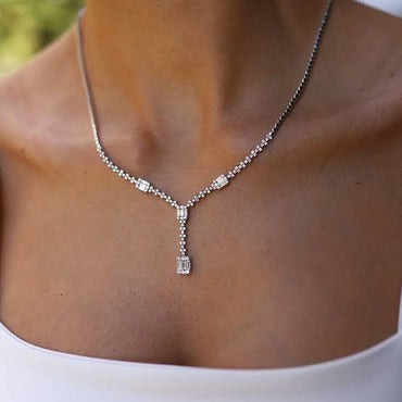 1.40 карата Диамантено колие от бяло злато