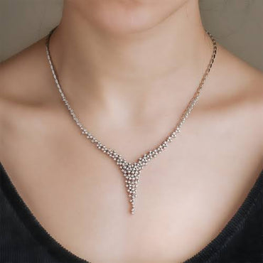 1.30 карата Диамантено колие от бяло злато