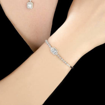 Диамантена гривна бяло злато 0.48 карата