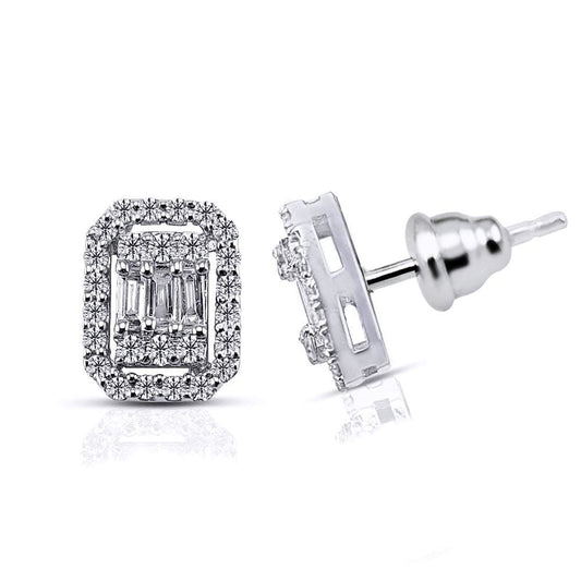 Диамантени обеци бяло злато 0.28 карата