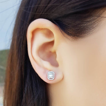 Диамантени обеци бяло злато 0.28 карата