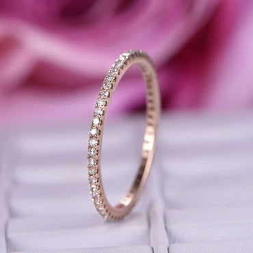 Халка розово злато с диаманти 0.18 карата