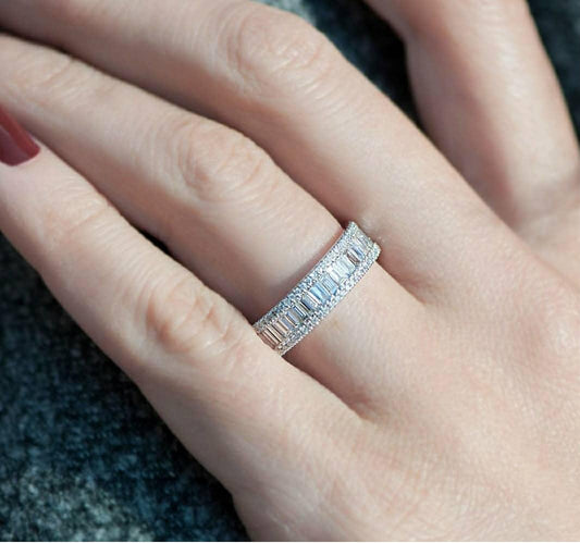 Пръстен бяло злато 0.78 карата