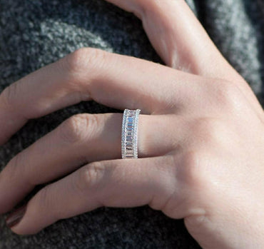 Пръстен бяло злато 0.78 карата