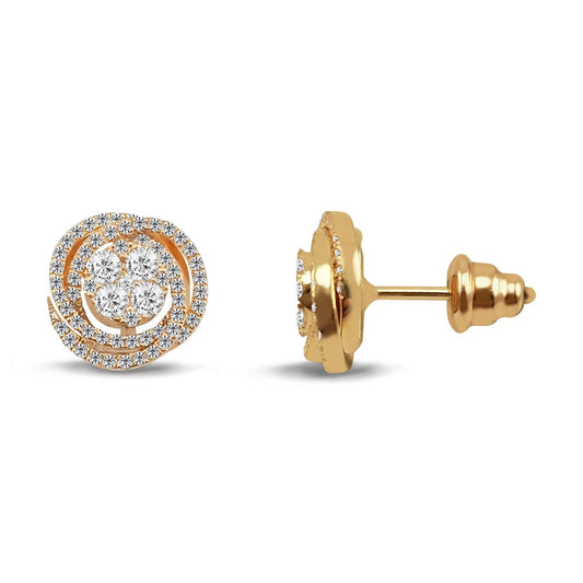 Обеци от розово злато с диаманти