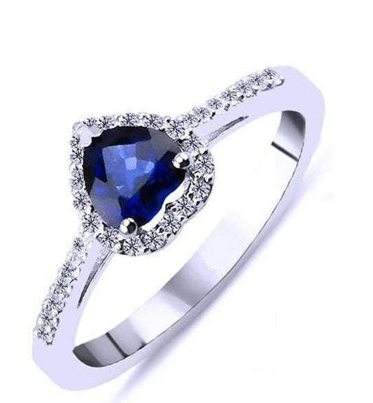 Пръстен със сапфир и диаманти 1.20 карата