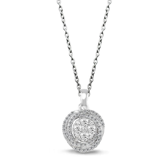 Висулка с диаманти бяло злато 0.29 карата