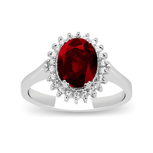 Пръстен с рубин и диаманти 2.66 карата