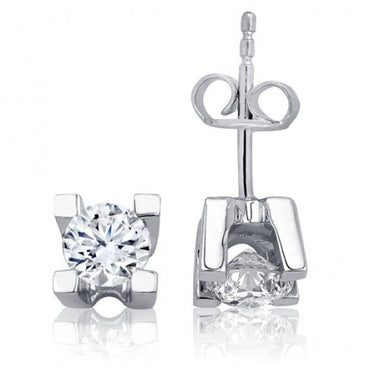 Класически обеци с диаманти 0.40 карата