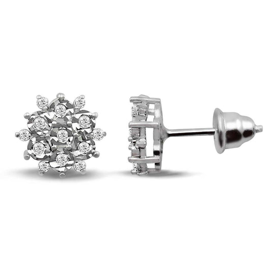 Диамантени обици от 18к. бяло злато