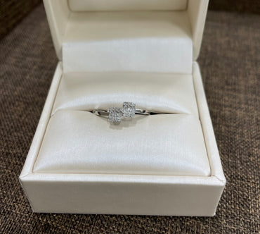 Пръстен бяло злато с Диаманти 0.17 карата