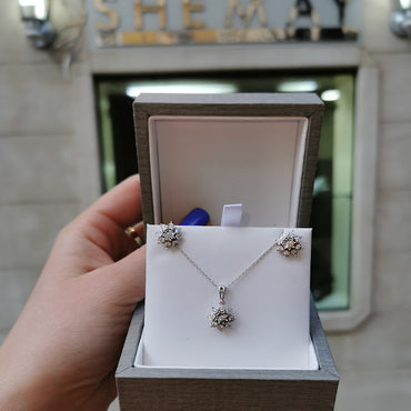 Обеци бяло злато с диаманти 0.46 карата