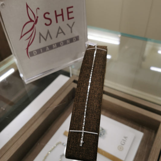 Диамантена гривна бяло злато 0.38 карата