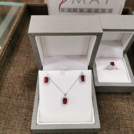 Обеци с диаманти и Рубини 2.67 карата