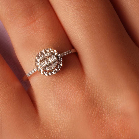 Диамантен сет бяло злато 0,25 карата