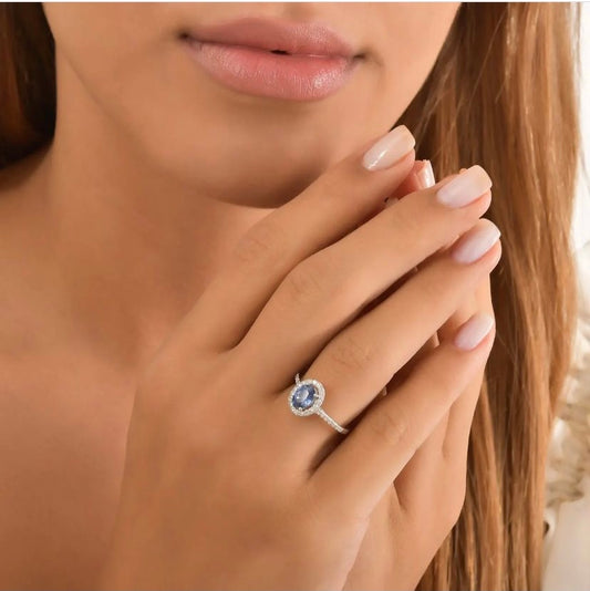 Пръстен със Танзанит и диаманти 1.26 карата