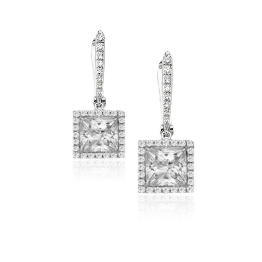 Обеци с диаманти и бели сапфири 6.54 карата Limited Edition