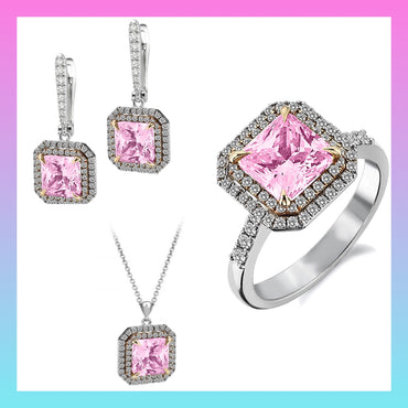 Обеци с диаманти и Розови сапфири 6.43 карата Limited Edition