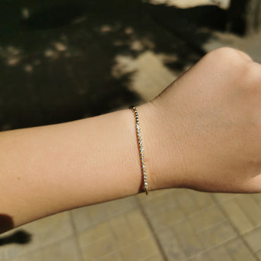 Диамантена гривна жълто злато 0.28 карата