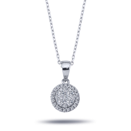 Диамантена висулка от бяло злато 0.42 карата