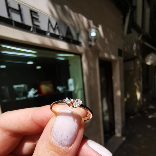 Диамантен пръстен розово злато 0.16 карата