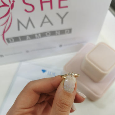 Диамантен пръстен розово злато 0.16 карата