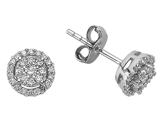 Обеци с диаманти бяло злато 0.54 карата