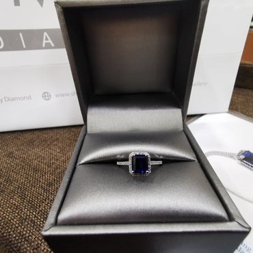 Пръстен със сапфир и диаманти 1.78 карата