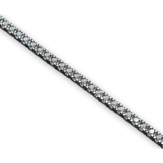 Диамантена гривна от бяло злато с черни диаманти