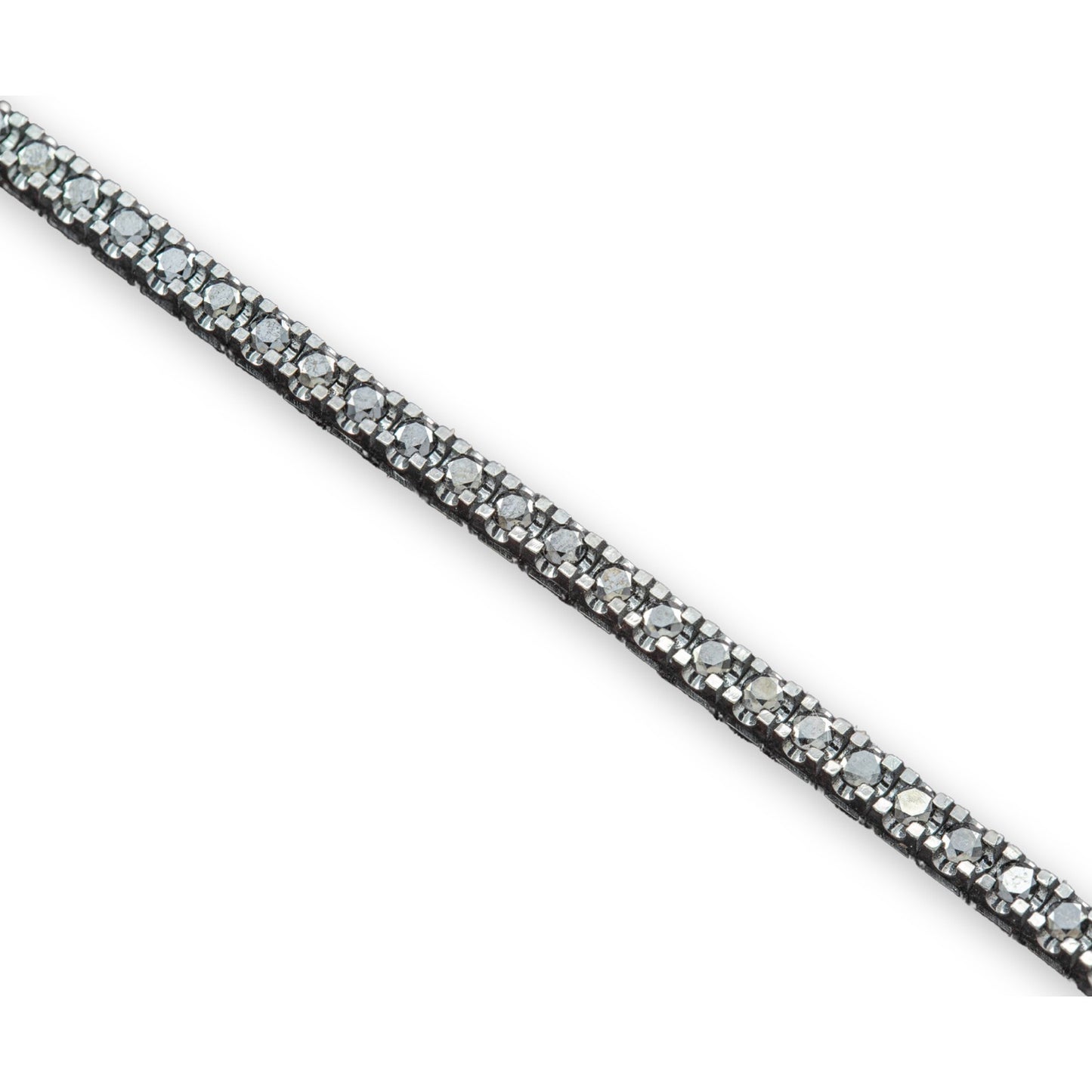 Диамантена гривна от бяло злато с черни диаманти