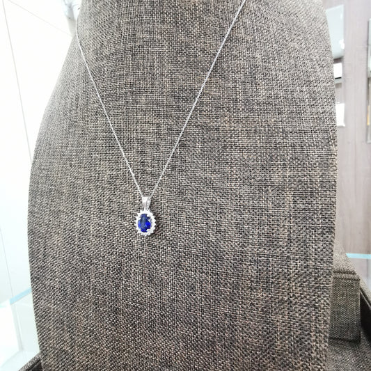 Висулка със сапфир и диаманти 1.85 карата
