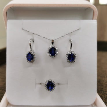 Обеци със сапфир и диаманти 4.05 карата