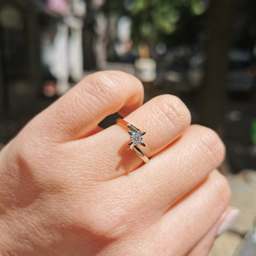 Златен пръстен от розово злато с диамант 0.25ct.