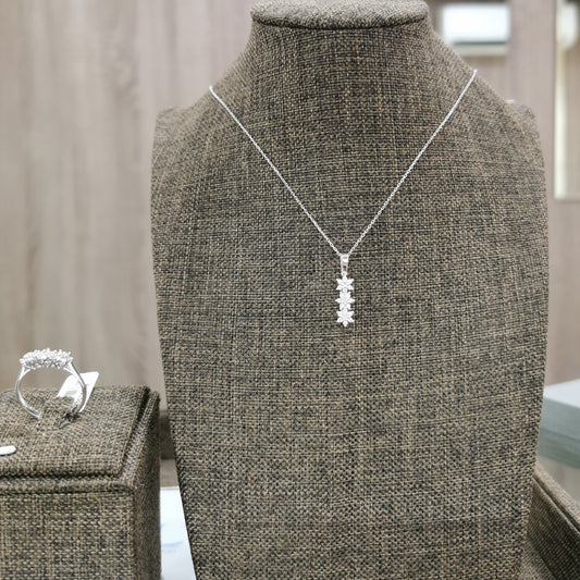 Диамантен сет бяло злато 0.56 карата