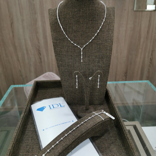 Комплект бяло злато с диаманти 0.79 карата